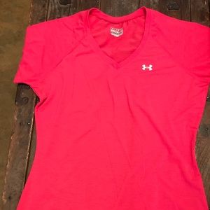 Pink Under Armour workout top